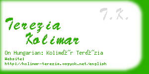 terezia kolimar business card